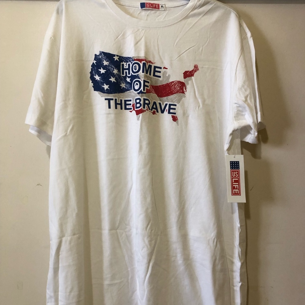 US Life White cotton Men T shirt
